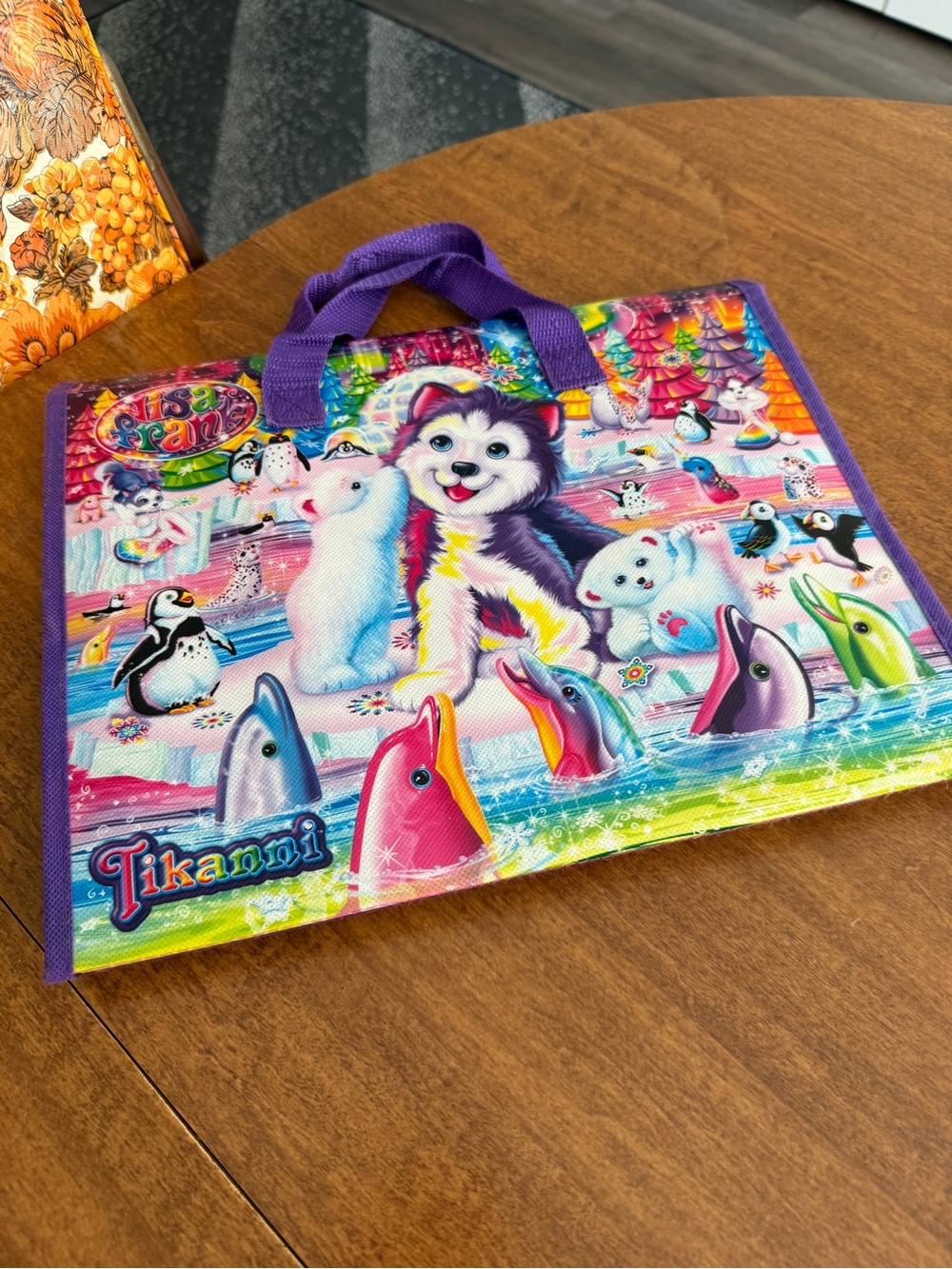 Lisa Frank-Tikanni Themed- Carrying Trifold Portfolio Binder